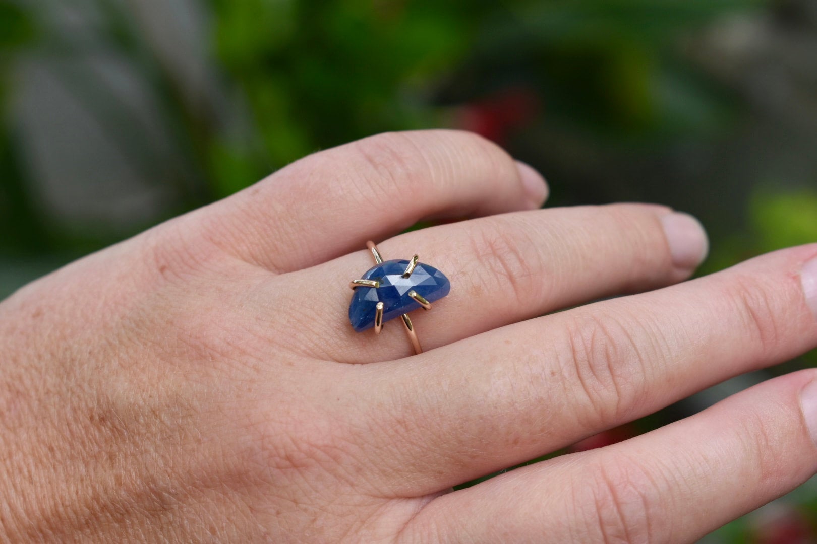 Half Moon Blue Sapphire Jen Hough Designs